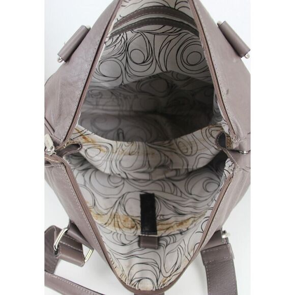 Bennemann BROWN GENUINE LEATHER BUCKLE SHOULDER BAG BUSINESS TOTE HANDBAG PURSE - Picture 9 of 15